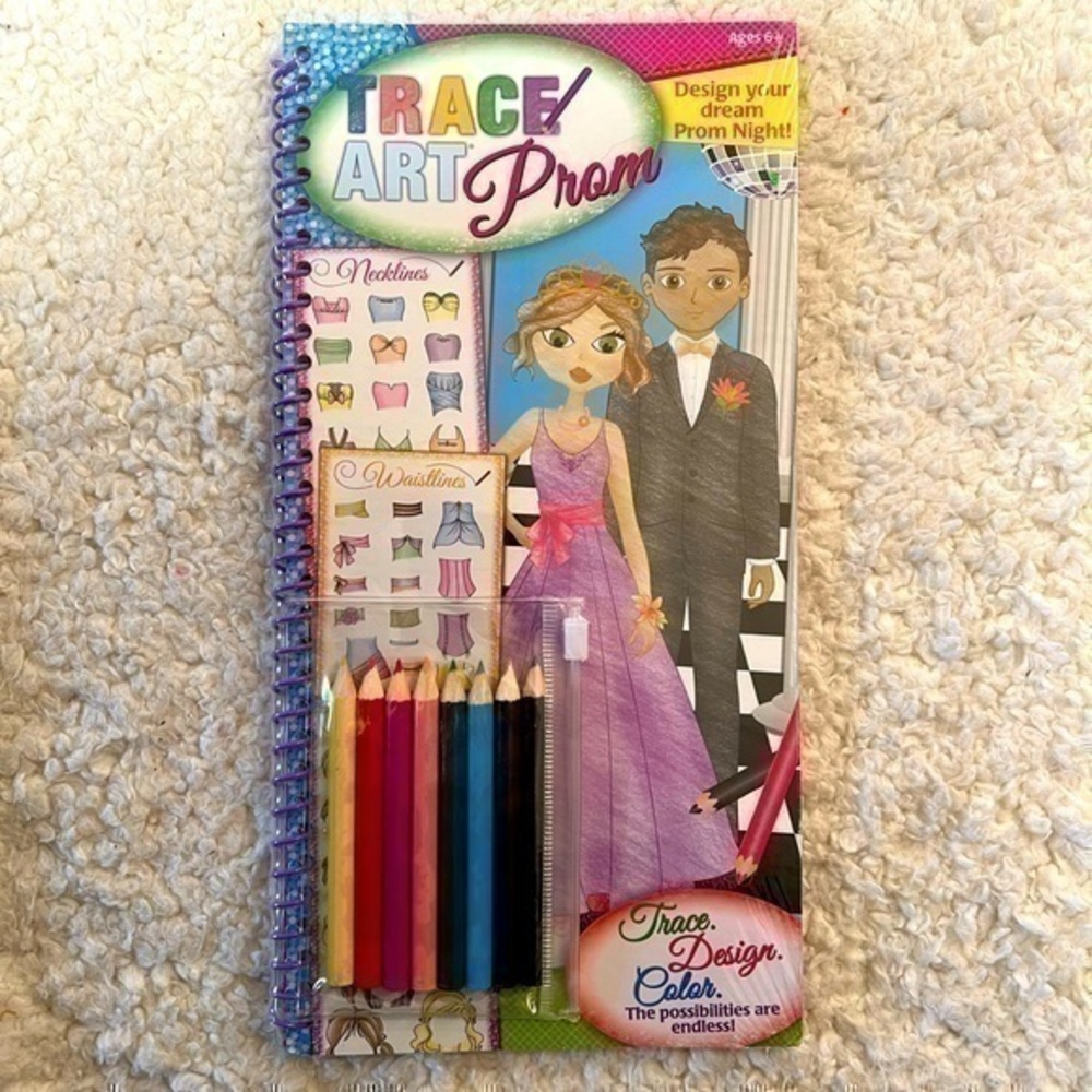 Lee Publ. Prom Trace Art Book & Color Pencils Playset